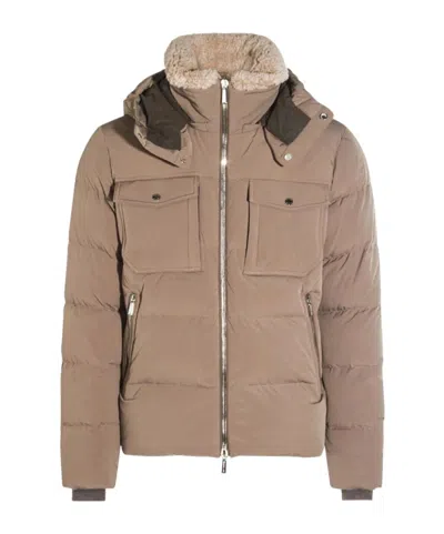 MOORER HIGH COLLAR LONG SLEEVE COTTON COAT