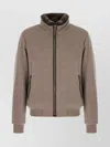 Moorer High Collar Ribbed Cuffs Side Pockets In Brown