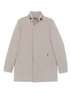Moorer High-neck Buttoned Coat In Neutral