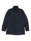 Moorer High-neck Buttoned Jacket In Blue