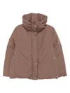 Moorer High-neck Buttoned Jacket In Brown