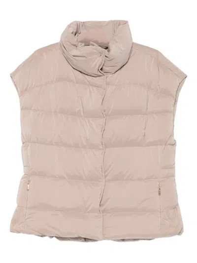 Moorer High-neck Cap-sleeves Jacket In Neutral