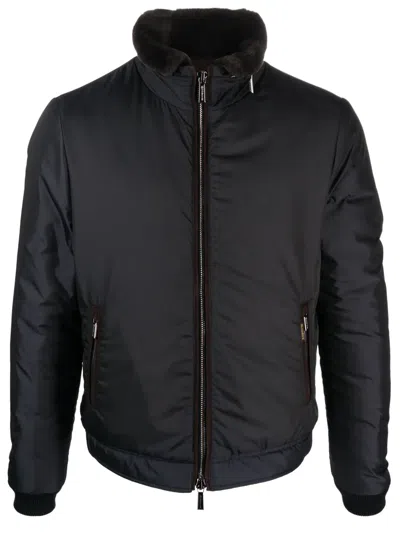 Moorer High-neck Down Jacket In Blue