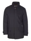 Moorer High Neck Padded Jacket With Cuff Straps In Black