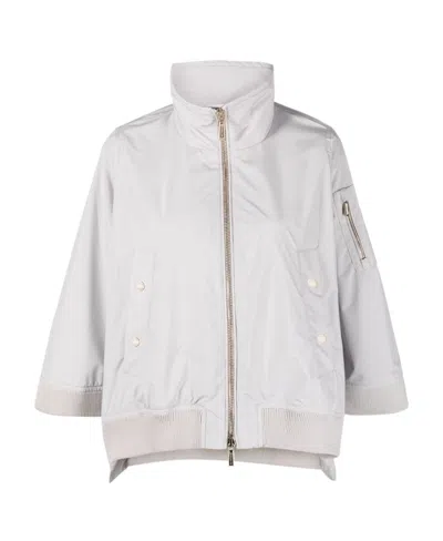 Moorer High-neck Poncho In White