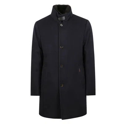 Moorer High-neck Wool Coat In Black