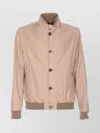 Moorer High Neck Zip Jacket With Side Pockets