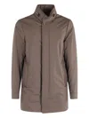 Moorer Arms Jacket In Mink With Concealed Hood In Brown