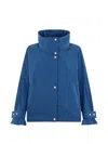 Moorer High-collar Button Jacket In Blue