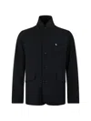 Moorer High-collar Jacket In Blue