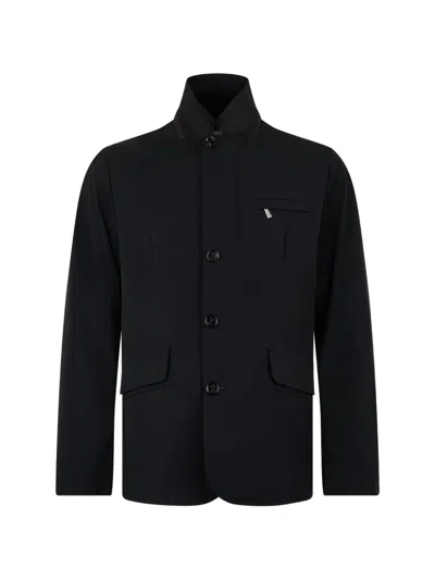 Moorer High-collar Jacket In Blue