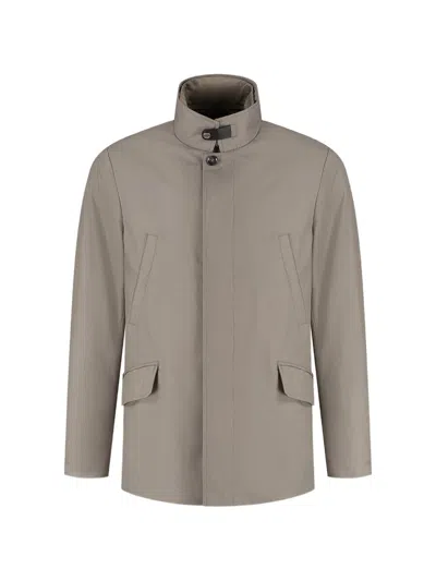 Moorer High-collar Jacket In Gray