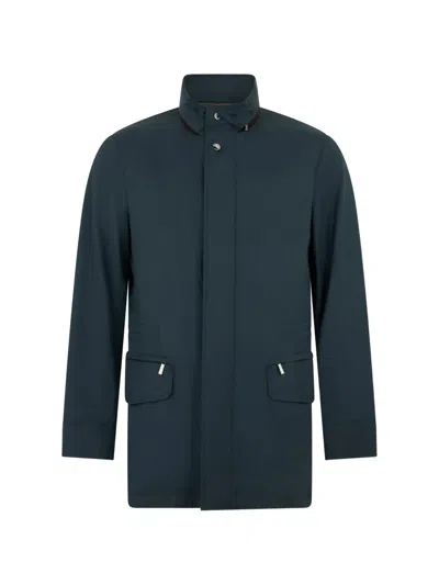 Moorer High-collar Padded Jacket In Blue