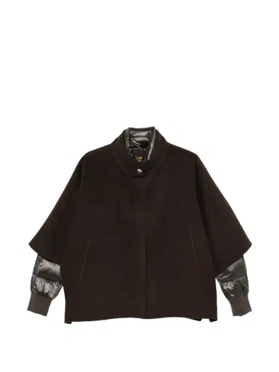 Moorer High-neck 2-in-1 Jacket In Brown
