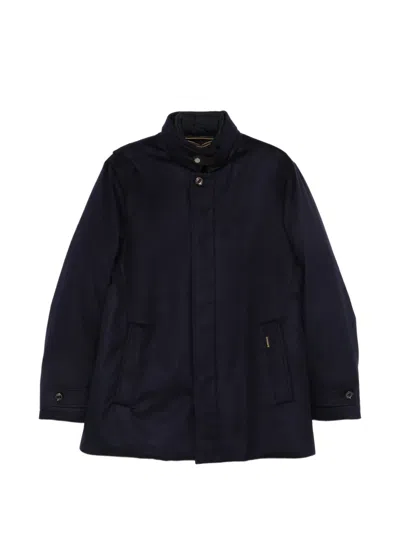 Moorer High-neck Buttoned Jacket In Black
