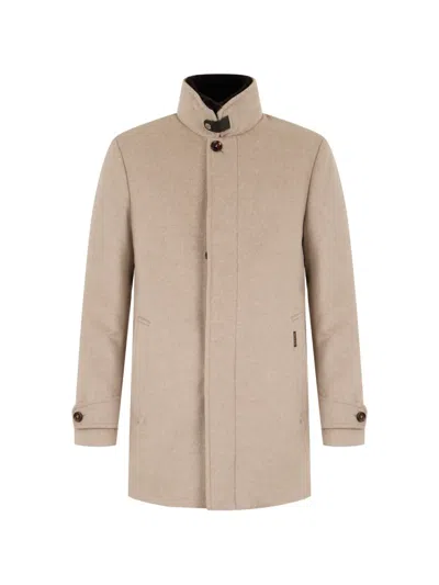 Moorer High-neck Cashmere Coat In Neutral