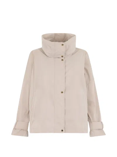 Moorer High-neck Long-sleeve Jacket In Neutral