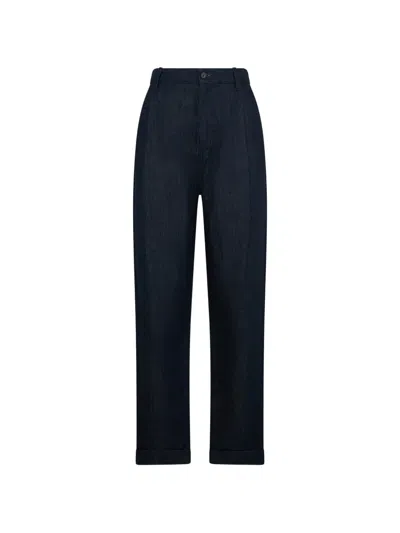 Moorer High-waisted Karela Jeans In Blue