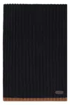 Moorer Ribbed-knit Rectangular Scarf In Black