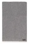 Moorer Ribbed-knit Rectangular Scarf In Gray