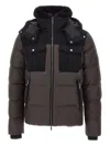Moorer Long-sleeved Hooded Down Jacket In Brown