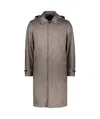 Moorer Rialto-ads Hooded Techno Fabric Raincoat In Gray