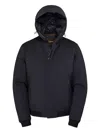 Moorer Hooded Bomber Jacket In Blue