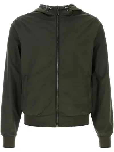 Moorer Hooded Bomber Jacket In Green