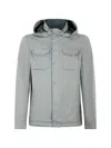 Moorer Hooded Button Jacket In Gray