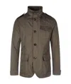 Moorer Hooded Buttoned Down Jacket In Brown