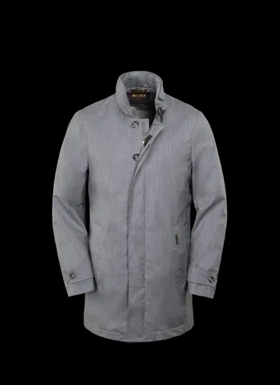 Moorer Hooded Buttoned Wool Coat In Gray