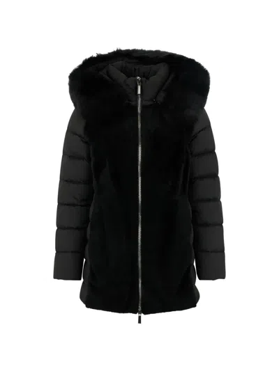 Moorer Hooded Coat In Black