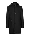 Moorer Button-up Hooded Coat In Black