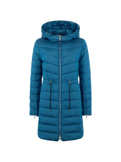 Moorer Hooded Coat In Blue