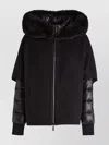 Moorer Hooded Jackets With Fur Trim And Quilted Sleeves