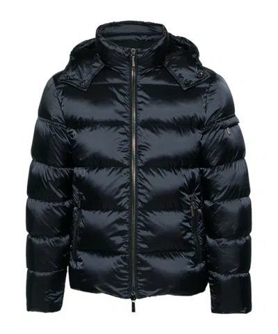 Moorer Coats Blue And Green In Black