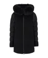 Moorer Black Wool Blend Fresia-le Down Jacket In Black