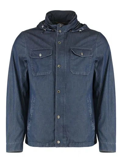 MOORER HOODED DENIM JACKET