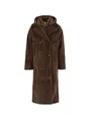 Moorer Hooded Double Breasted Down Jacket Oversized In Animal Print