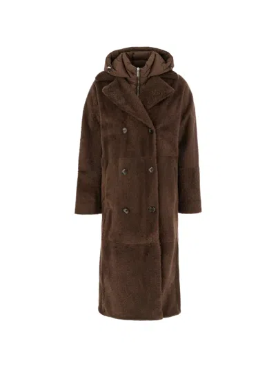 MOORER HOODED DOUBLE-BREASTED COAT