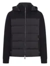 Moorer Hooded Padded Quilted Jacket Sleeves In Black