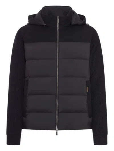 Moorer Allori Quilted Panel-sleeved Down Jacket In Black