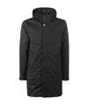 Moorer High Neck Hooded Jacket With Side Pockets In Black
