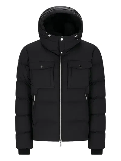 Moorer Hooded Flap-pocket Jacket In Black
