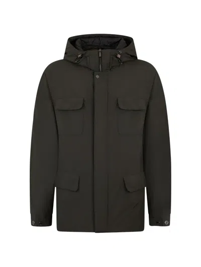 Moorer Hooded Flap-pocket Jacket In Green