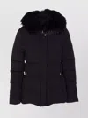Moorer Hooded Jacket With Fur Trim And Quilted Pattern