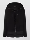 Moorer Hooded Long Sleeve Down Jacket With Pockets In Black