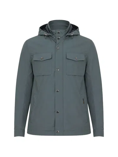 Moorer Hooded Multi-pocket Jacket In Green