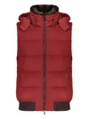 Moorer Hooded-neck Gilet In Burgundy