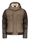 Moorer Hooded-neck Padded Jacket In Brown